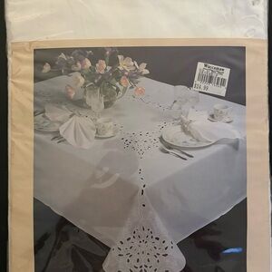 White Oblong Tablecloth NWT